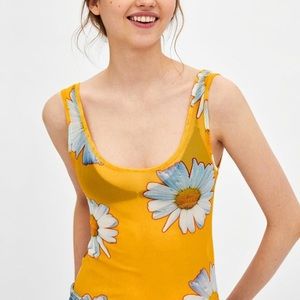 🆕🌼Zara Floral Daisy Sheer Bodysuit